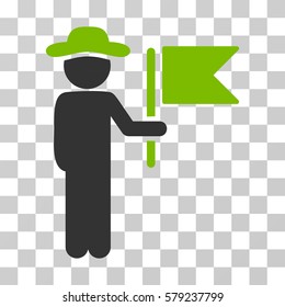 Gentleman Commander icon. Vector illustration style is flat iconic bicolor symbol, eco green and gray colors, transparent background. Designed for web and software interfaces.