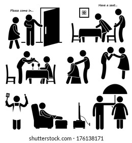 Gentleman Courteous Man Boyfriend Husband Stick Figure Pictogram Icon