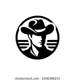 gentleman cowboy logo vector illustration template design