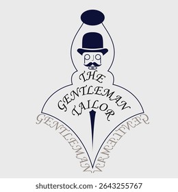 gentleman custom tailor logo vector icon illustration