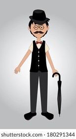 gentleman design over gray background vector illustration 