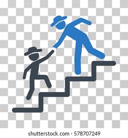 Gentleman Education Steps icon. Vector illustration style is flat iconic bicolor symbol, smooth blue colors, transparent background. Designed for web and software interfaces.