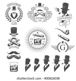 Gentleman emblems set