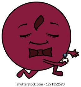 gentleman emoticon with bowtie and engagement ring
