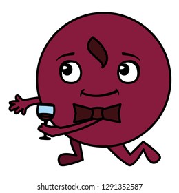 gentleman emoticon with bowtie and wine cup