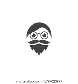 Gentleman face character symbol and logo vector icon design