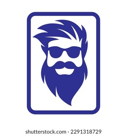 Gentleman face logo images illustration design