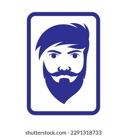 Gentleman face logo images illustration design