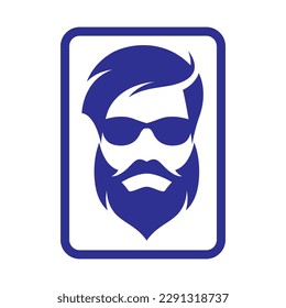 Gentleman face logo images illustration design