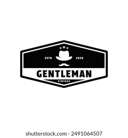 gentleman fashion logo design vintage retro style