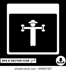 Gentleman Fitness Calendar Page icon. Vector EPS illustration style is flat iconic symbol, white color.