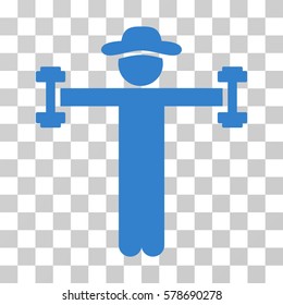 Gentleman Fitness icon. Vector illustration style is flat iconic symbol, cobalt color, transparent background. Designed for web and software interfaces.
