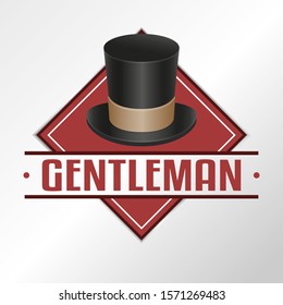 Gentleman Flag Emblema. Vector Design National. Illustration Country Symbol. Insignia Banner Logo.