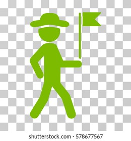 Gentleman Flag Guide icon. Vector illustration style is flat iconic symbol, eco green color, transparent background. Designed for web and software interfaces.