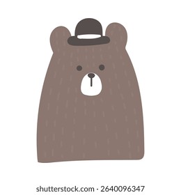 Gentleman forest bear icon illustration