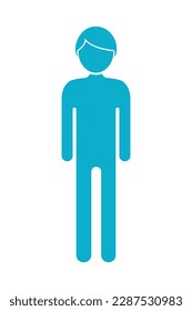 Gentleman gender icon vector for restroom and toilet sign. WC Men body shape in silhouette symbol. People and boy for pictogram business, and infographic element isolated on white background
