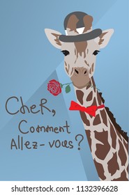 Gentleman giraffe with rose