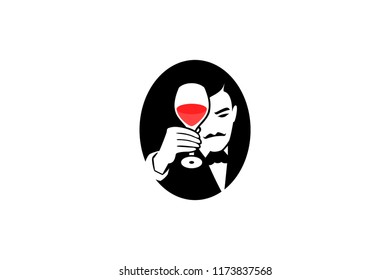 Gentleman with Glass of Red Wine