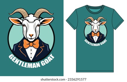 Gentleman Goat Typography Vector T Shirt design for print
