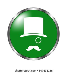 Gentleman - green vector icon