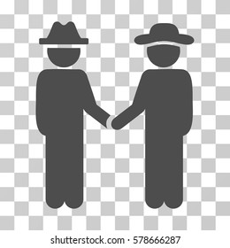 Gentleman Handshake icon. Vector illustration style is flat iconic symbol, gray color, transparent background. Designed for web and software interfaces.