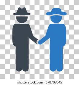 Gentleman Handshake icon. Vector illustration style is flat iconic bicolor symbol, smooth blue colors, transparent background. Designed for web and software interfaces.