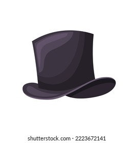 gentleman hat cartoon. vintage top, retro black, old classic, man bowler, cap elegant, male head, fashion cylinder gentleman hat vector illustration