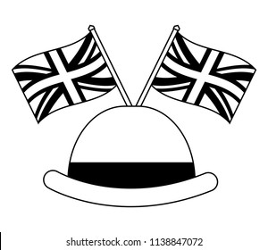 gentleman hat with flags of great britain
