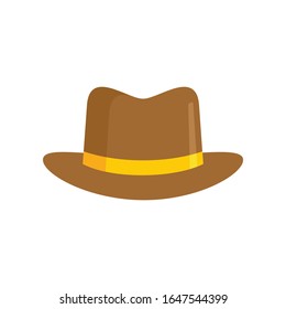 hilo plano caballero Sombrero. Sombrero caballero vectorial en estilo plano aislado en fondo blanco. Elemento para web, juegos y publicidad