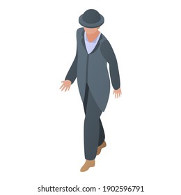 Caballero con ese icono. Isométrico de caballero con el icono del vector de sombrero para el diseño web aislado en fondo blanco
