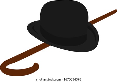 Gentleman Hut, Illustration, Vektorillustration auf weißem Hintergrund.