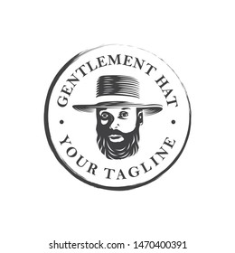 Gentleman Hat Logo Design Template Inspiration