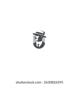 Cavalheiro no ícone de logotipo ícone de vetor plano