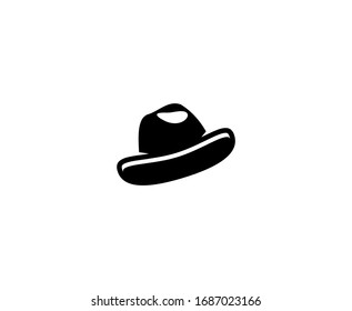 Gentleman hat logo vector icon 