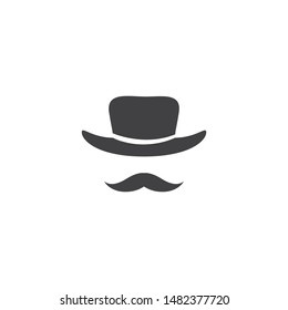 Gentleman hat and mustache icon vector template