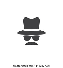 Gentleman hat and mustache icon vector template