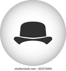 Gentleman hat  sign simple icon on  background