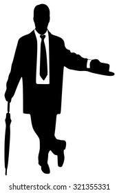 gentleman with hat and umbrella