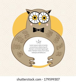 Gentleman hipster owl frame