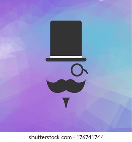 Gentleman icon, with abstract background