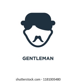 Gentleman icon. Black filled vector illustration. Gentleman symbol on white background. Can be used in web and mobile.