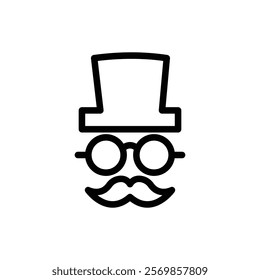 Gentleman icon Black and white outline vector