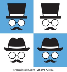 Gentleman icon illustration set, dad icon
