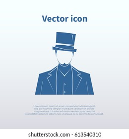 Gentleman icon isolated on background. Vector illustration.