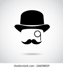 Gentleman icon isolated on white background. Vector art.