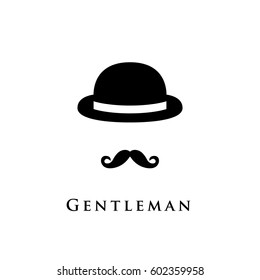 Gentleman icon isolated on white background. Vector illustration.