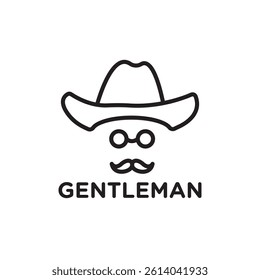 Gentleman icon line art vector