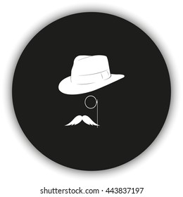 Gentleman icon. Monocle illustration.