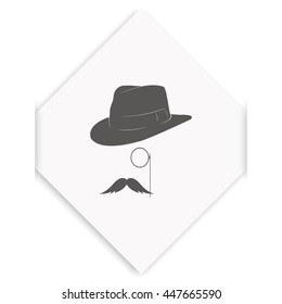 Gentleman icon. Monocle illustration.