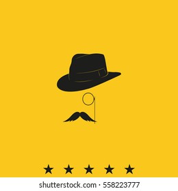 Gentleman icon. Monocle illustration.